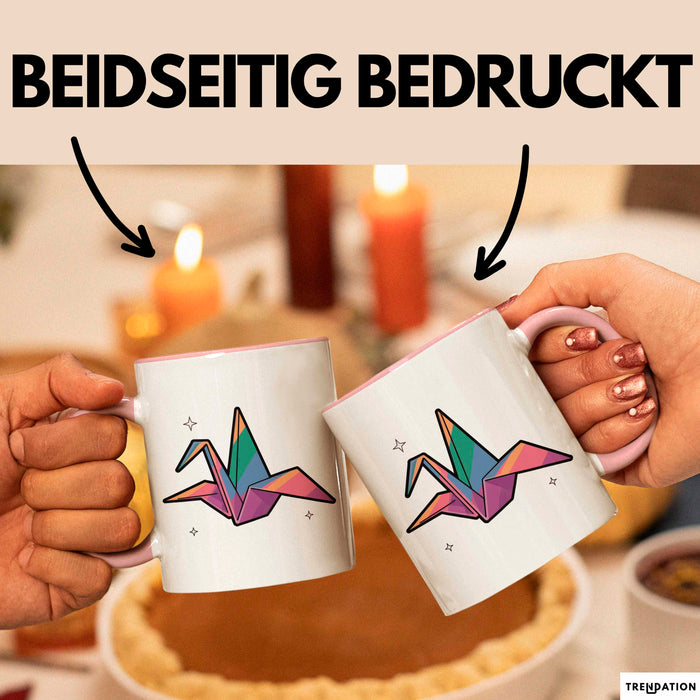Origami Fan Tasse Geschenk Lustige Geschenkidee Spruch Für Papier Künstler Rosa Trendation