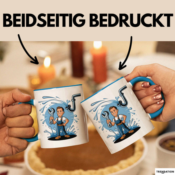 Klempner Tasse Geschenk Lustige Geschenkidee Spruch Für Rohr Reparierer Blau Trendation