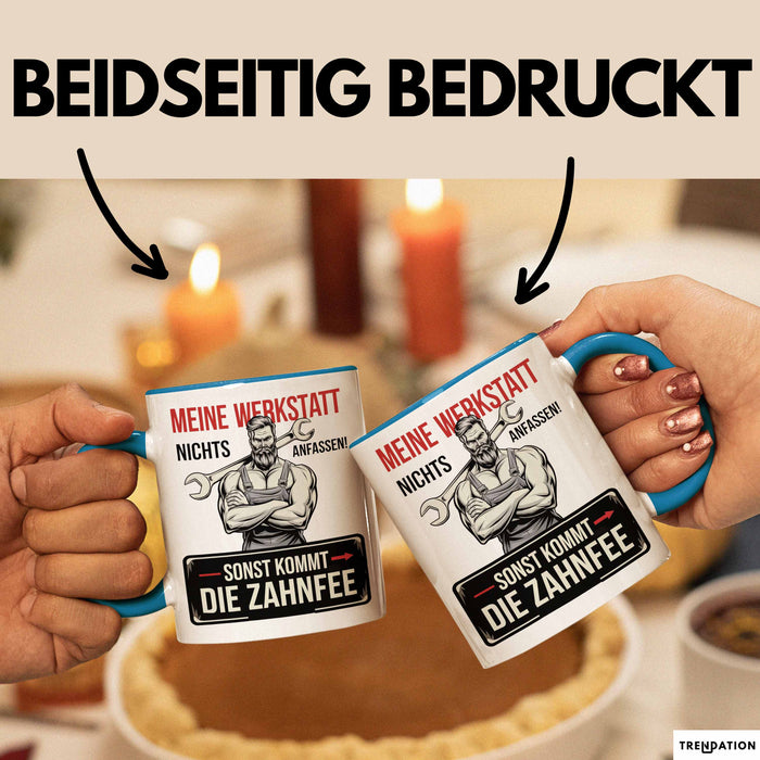 Handwerker Tasse Geschenk Fass Nichts In Der Werkstatt An Blau Trendation