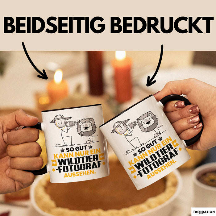 Wildtierfotograf Geschenk Tasse So Gut Kann Nur Ein Wildtierfotograf Aussehen Geschenkidee Kaffee-Becher Schwarz Trendation