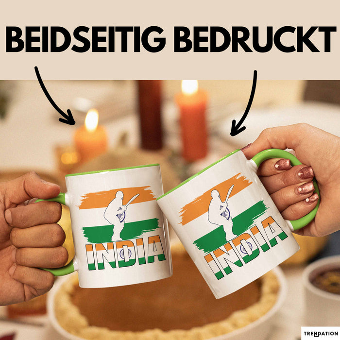 Indien Tasse Geschenk Cricket Indische Cricket-Fans Geschenkidee Grün Trendation