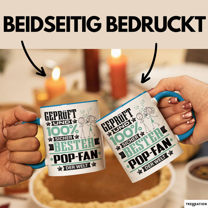 Pop-Fan Geschenk Lustiger Spruch für Pop-Fan Geschenkidee Bester Pop-Fan Der Welt Blau Trendation