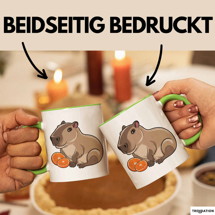 Capybara Tasse Geschenk Lustig Capybara-Liebhaber Grün Trendation