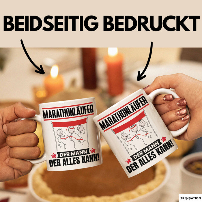 Marathonläufer Tasse Geschenk für Marathonläufer Der Mann Der Alles Kann Geschenkidee zum Geburtstag Weiß Trendation