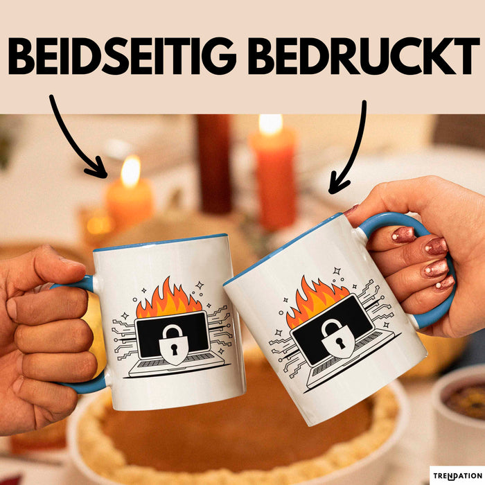 Cybersecurity Experte Tasse Geschenk Lustige Geschenkidee Spruch Für Sicherheits Profis Blau Trendation