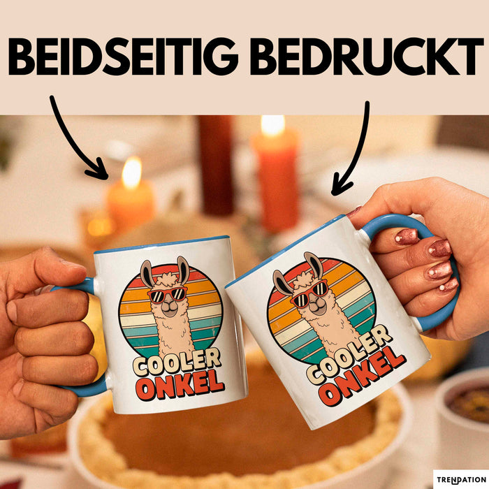 Onkel Lama Sarkastisch Sarkasmus Tasse Geschenk Lustige Geschenkidee Spruch Cooler Onkel Blau Trendation