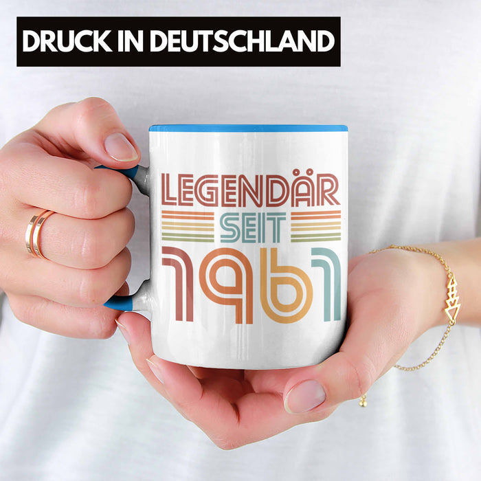 Trendation - 60. Geburtstag Tasse Frau Männer Geschenk 60er Geschenkidee 60 Mutter Vater Mann Frauen Lustig Geschenke Deko Blau Trendation