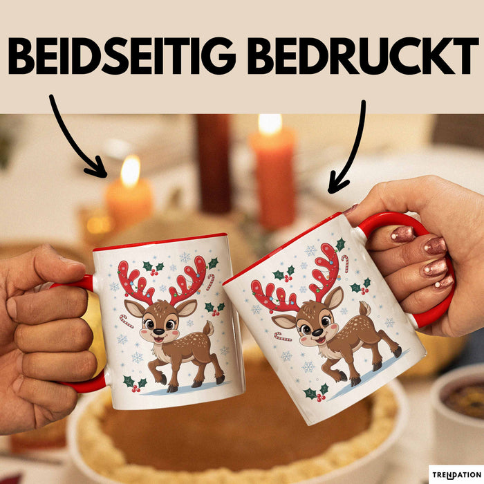 Weihnachten Tasse Geschenkidee für Feiertagsliebhaber Rot Trendation