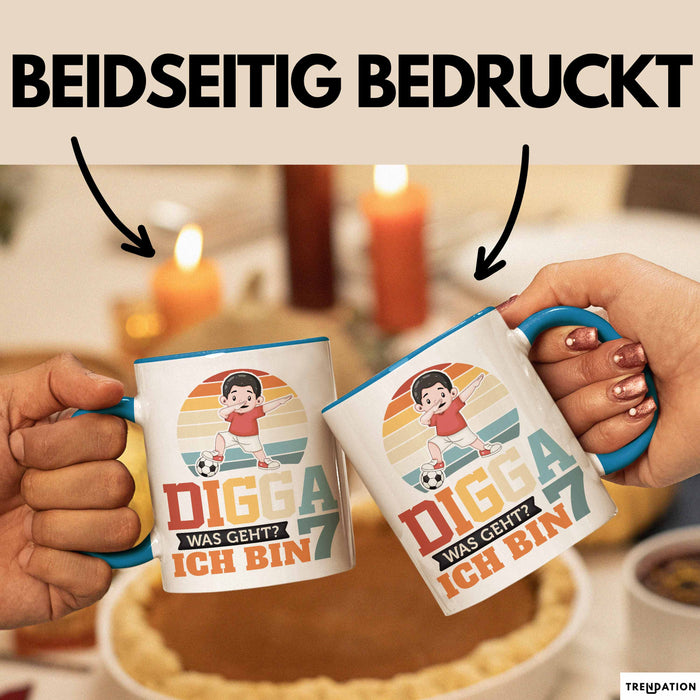 Digga Tasse Geschenk Siebter Geburtstag Lustiger Spruch Was Geht Blau Trendation
