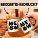 Katzen Tierliebhaber Tasse Geschenk Lustige Geschenkidee Spruch Meow Schwarz Trendation