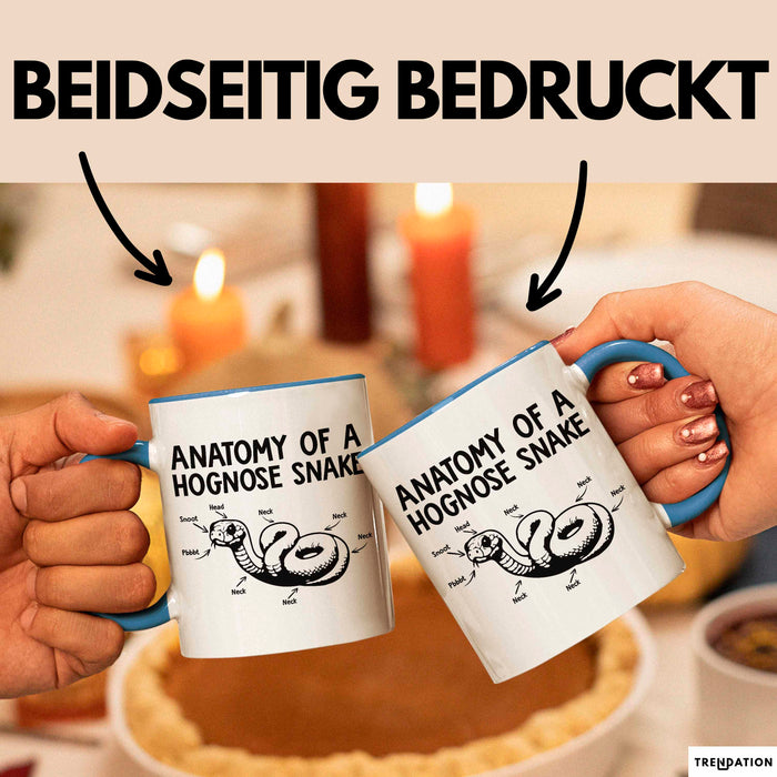 Reptil Schlange Tier Tasse Geschenk Lustige Geschenkidee Spruch Anatomie Einer Hakennasennatter Blau Trendation