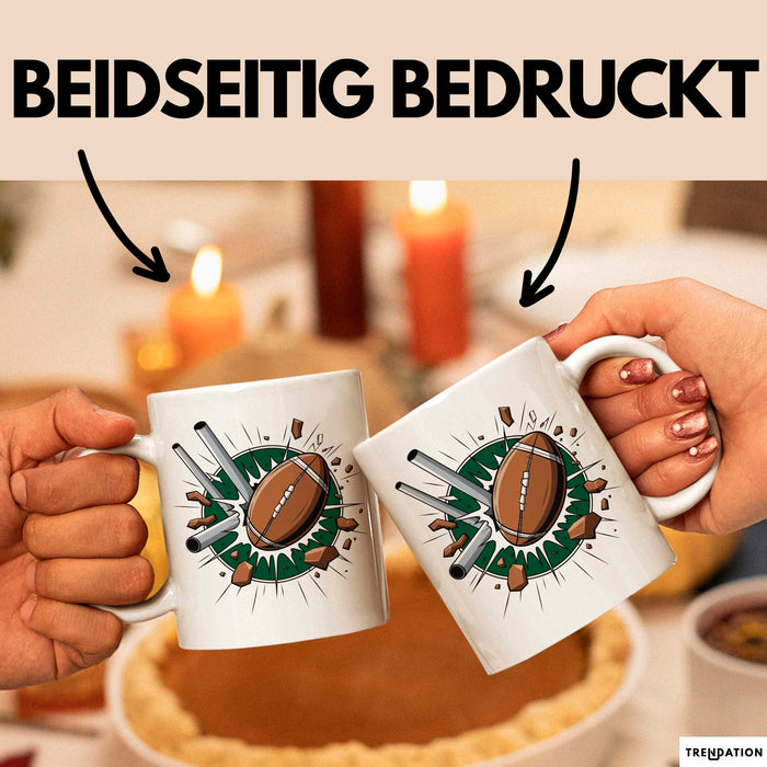 Rugby Fan Tasse Geschenkidee für Liebhaber harter Sportarten Weiß Trendation