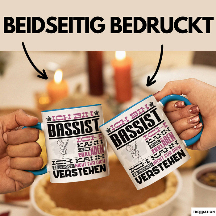 Bassist Geschenk Kaffee-Tasse Geschenkidee für Bassist Ich Bin Bassist Ich Kann Es Dir Erklären Jedoch Nicht Für Dich Verstehen Spruch Lustig Blau Trendation