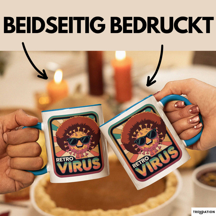 Computerprogrammierer Softwareingenieur Tasse Geschenk Lustige Geschenkidee Spruch Retro Virus Blau Trendation
