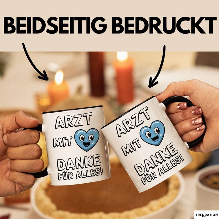 Arzt Tasse Geschenk Lustige Geschenkidee Spruch Arzt Mit Danke Für Alles Trendation