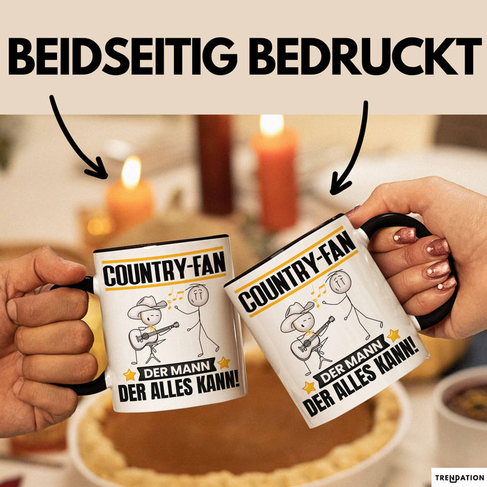 Country-Fan Tasse Geschenk für Country-Fan Der Mann Der Alles Kann Geschenkidee zum Geburtstag Schwarz Trendation