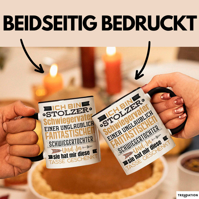 Schwiegervater Geschenk Von Schwiegertochter Geschenkidee Tasse Spruch Becher Schwarz Trendation