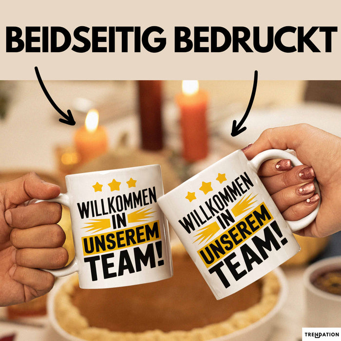Office Arbeitskollege Tasse Geschenk Lustige Geschenkidee Spruch Willkommen In Unserem Team Weiß Trendation