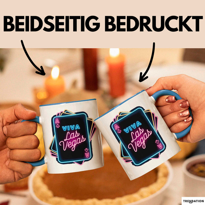Las Vegas Nevada USA Tasse Geschenk Lustige Geschenkidee Spruch Viva Las Vegas Blau Trendation