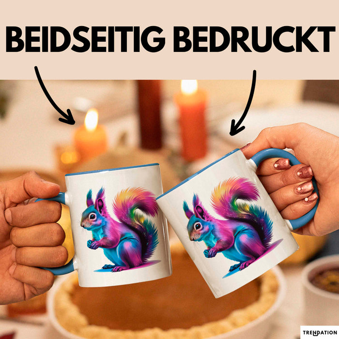 Eichhörnchen Tierliebhaber Tasse Geschenk Lustige Geschenkidee Spruch Blau Trendation