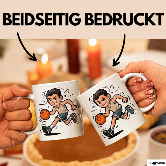 Basketballspieler Tasse Geschenkidee für Basketball Fans Weiß Trendation