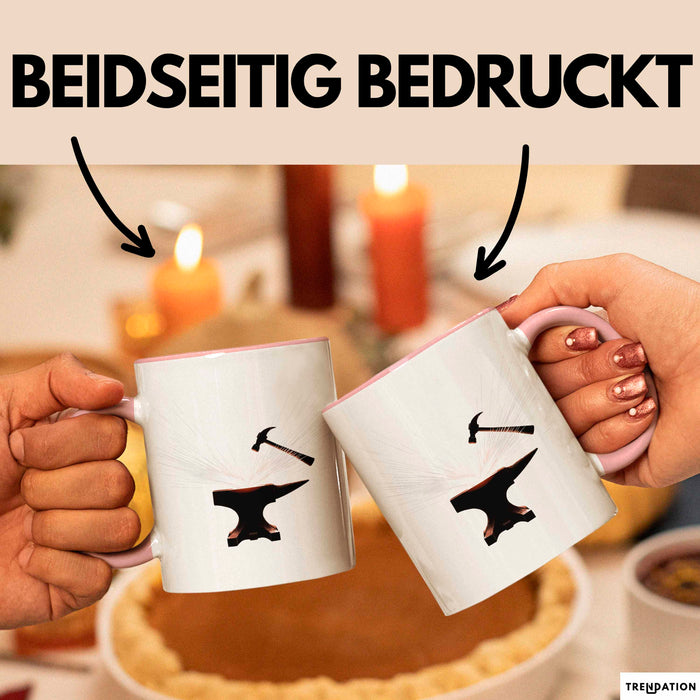Schmied Tasse Geschenk Lustige Geschenkidee Spruch Für Metall Arbeiter Rosa Trendation