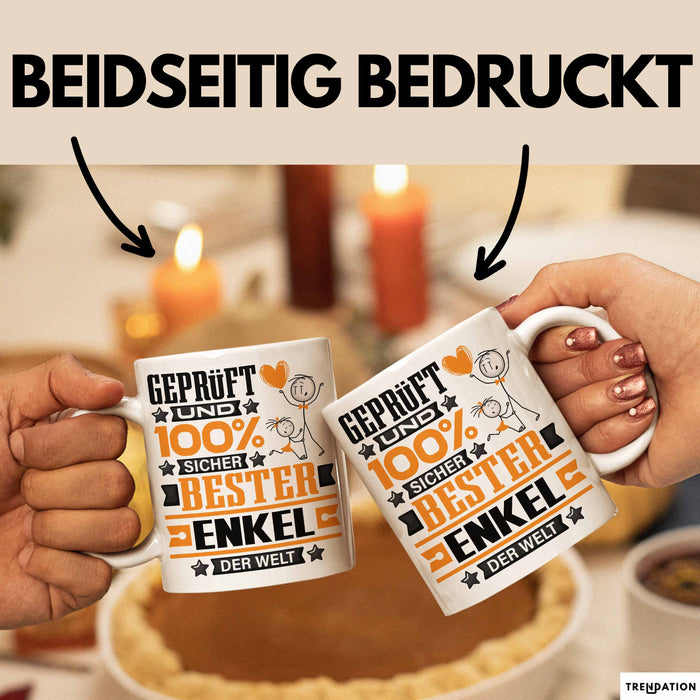 Enkel Geschenk Lustiger Spruch für Enkel Geschenkidee Bester Enkel Der Welt Weiß Trendation