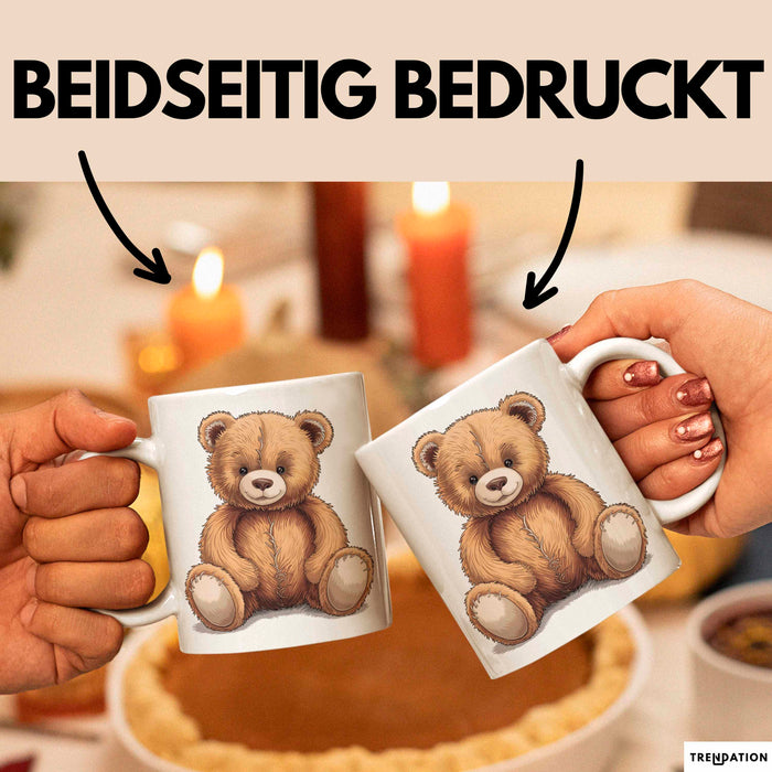 Teddybär Tierliebhaber Tasse Geschenk Lustige Geschenkidee Spruch Weiß Trendation