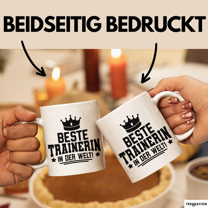 Trainerin Tasse Geschenk Beste Trainerin In Der Welt Fussball Handball Hockey Trainerin Weiß Trendation