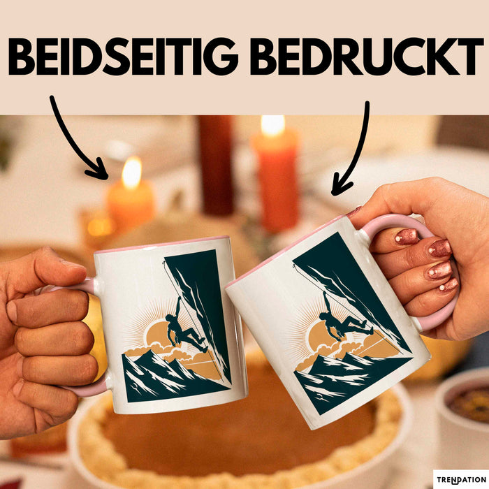 Kletterer Tasse Geschenkidee für Abenteuersuchende Rosa Trendation