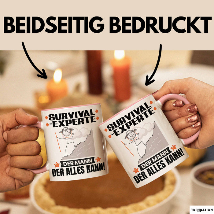 Survival-Experte Tasse Geschenk für Survival-Experte Der Mann Der Alles Kann Geschenkidee zum Geburtstag Rosa Trendation