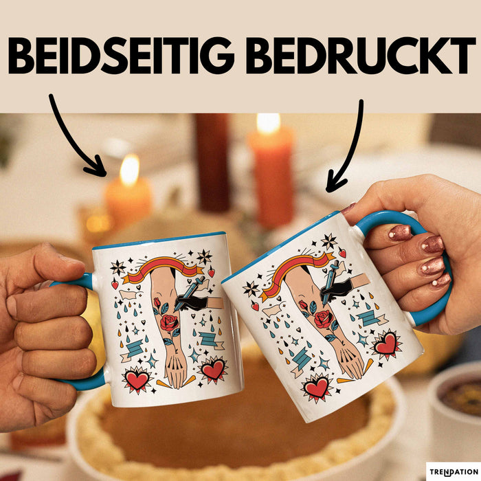 Tätowierer Tasse Geschenk Lustige Geschenkidee Spruch Für Tattoo Künstler Blau Trendation