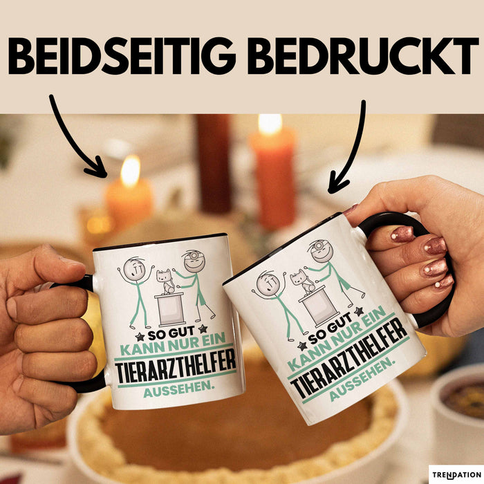 Tierarzthelfer Geschenk Tasse So Gut Kann Nur Ein Tierarzthelfer Aussehen Geschenkidee Kaffee-Becher Schwarz Trendation