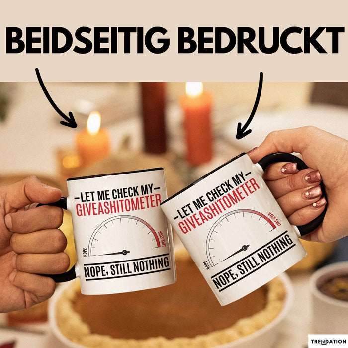 Sarkasmus Tasse Geschenk Giveashitometer Geschenkidee Lustig Kollege Schwarz Trendation