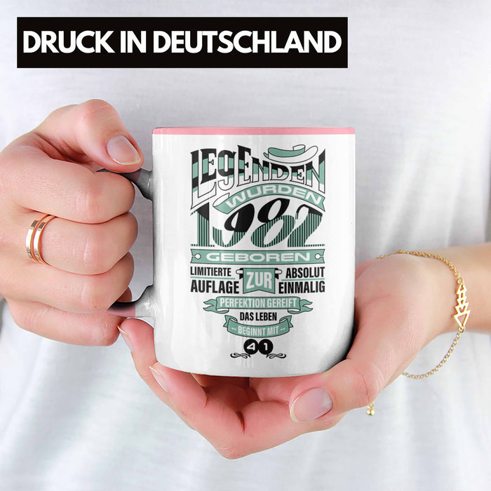 TRENDATION 40. Geburtstag Tasse Frau Mann Geschenk 40er Geschenkidee 40 Mutter Vater Rosa Trendation