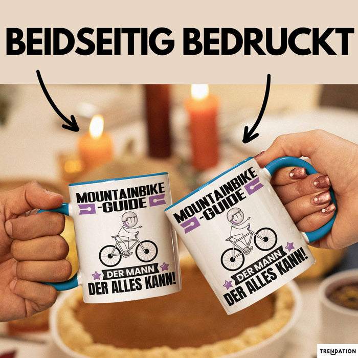 Mountainbike-Guide Tasse Geschenk für Mountainbike-Guide Der Mann Der Alles Kann Geschenkidee zum Geburtstag Blau Trendation