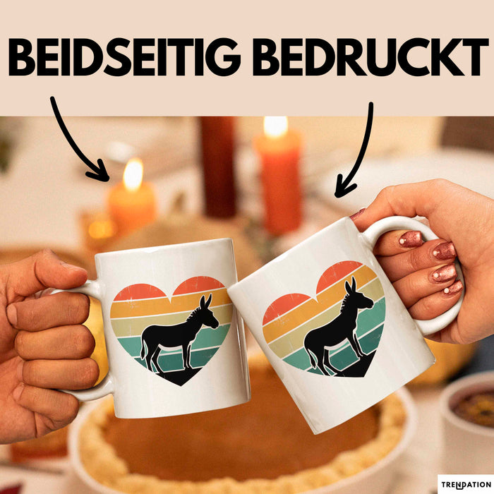 Eselbauer Esel Tier Retro Tasse Geschenk Lustige Geschenkidee Spruch Weiß Trendation