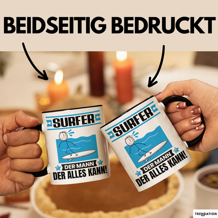 Surfer Tasse Geschenk für Surfer Der Mann Der Alles Kann Geschenkidee zum Geburtstag Schwarz Trendation