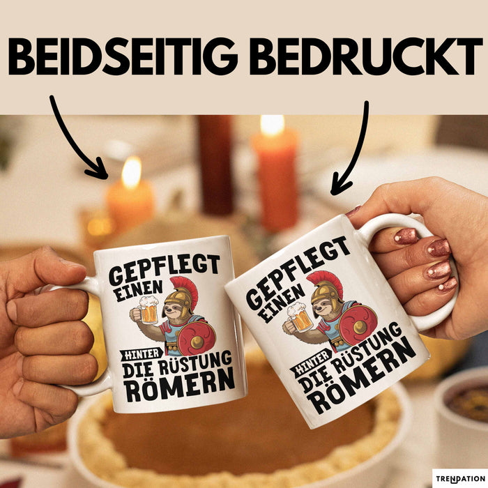 Biertrinker Tasse Geschenk Gepflegt Einen Hinter Die Rückstung Römern Becher Weiß Trendation