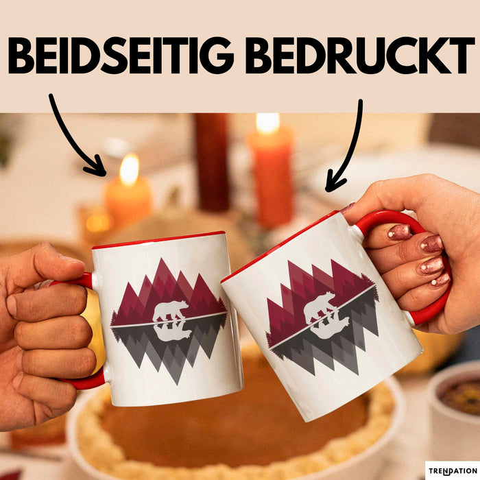 Bär Tierliebhaber Tasse Geschenk Lustige Geschenkidee Spruch Rot Trendation