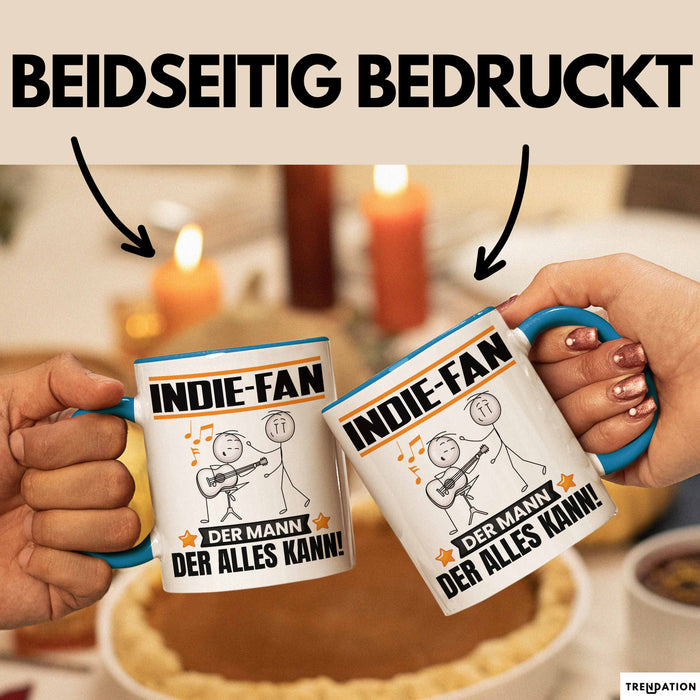 Indie-Fan Tasse Geschenk für Indie-Fan Der Mann Der Alles Kann Geschenkidee zum Geburtstag Blau Trendation