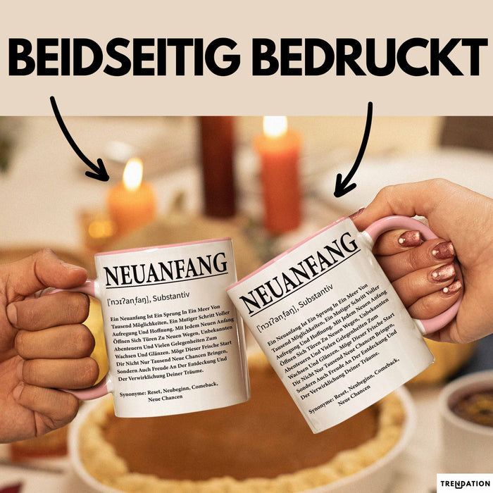 Büroarbeit Kollege Tasse Geschenk Lustige Geschenkidee Spruch Neuanfang Definition Rosa Trendation