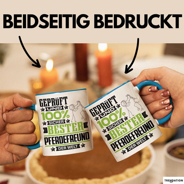 Pferdefreund Geschenk Lustiger Spruch für Pferdefreund Geschenkidee Bester Pferdefreund Der Welt Blau Trendation