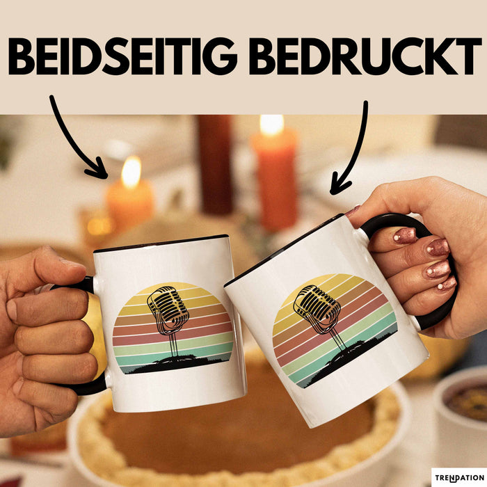 Sänger Tasse Geschenk Podcast Mikrophon Geschenkidee Mikrofon Becher Trendation