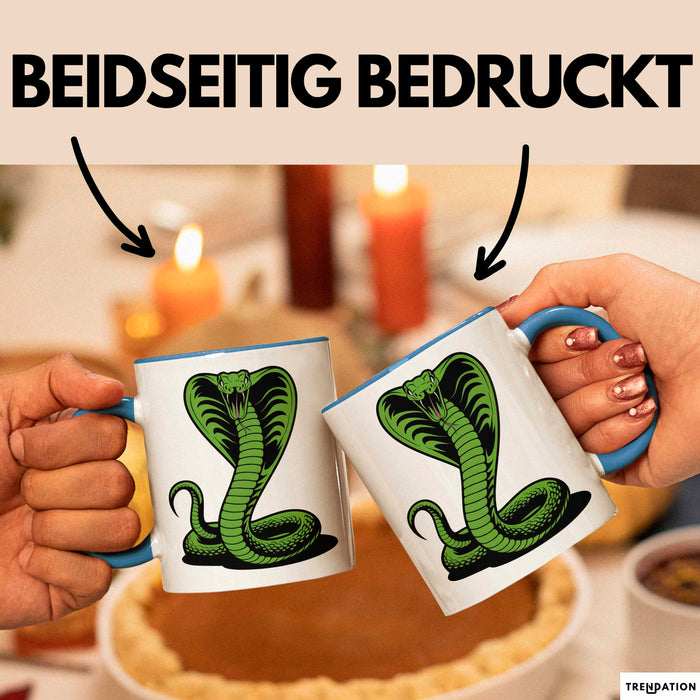 Reptil Schlange Tier Tasse Geschenk Lustige Geschenkidee Spruch Blau Trendation