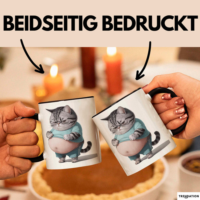 Dicke Fette Katze Kätzchen Besitzer Tasse Becher Geschenk Lustige Geschenkidee Spruch Trendation