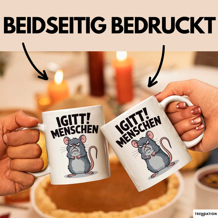 Sarkastisch Sarkasmus Introvertiert Tasse Geschenk Lustige Geschenkidee Spruch Igitt Menschen Weiß Trendation