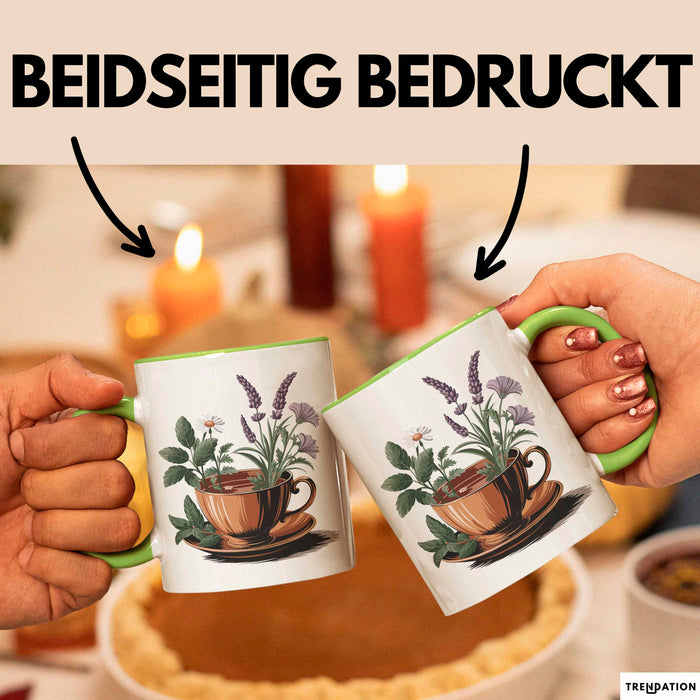 Kräutertee Fan Tasse Geschenkidee für Teezeit Liebhaber Grün Trendation