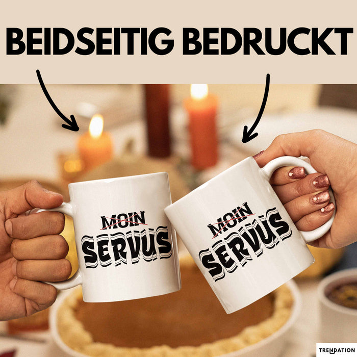 München Servus Tasse Geschenk Heimat Münchener Geschenkidee Kaffee-Becher Bayern Servus Weiß Trendation