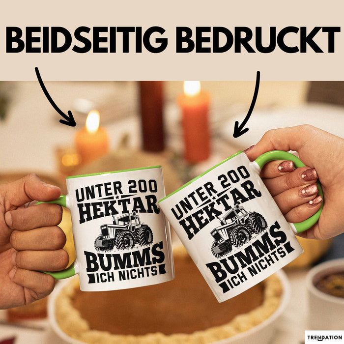 Landwirt Tasse Geschenk Unter 200 Hektar Bumms Ich Nichts Bauer Traktor Becher Grün Trendation